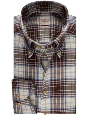 Stenströms Shirts Stenströms - Flannel Burgundy Check Shirt