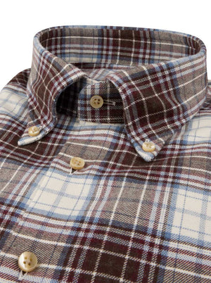 Stenströms Shirts Stenströms - Flannel Burgundy Check Shirt