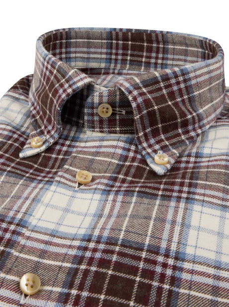 Stenströms Shirts Stenströms - Flannel Burgundy Check Shirt