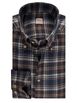 Stenströms Shirts Stenströms - Flannel Dark Blue Check Shirt