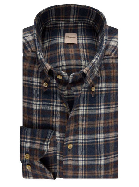 Stenströms Shirts Stenströms - Flannel Dark Blue Check Shirt
