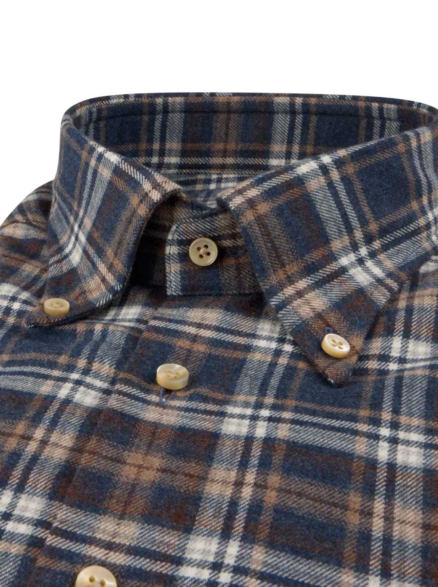 Stenströms Shirts Stenströms - Flannel Dark Blue Check Shirt