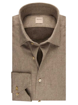 Stenströms Shirts Stenströms - Flannel Twill Beige Shirt
