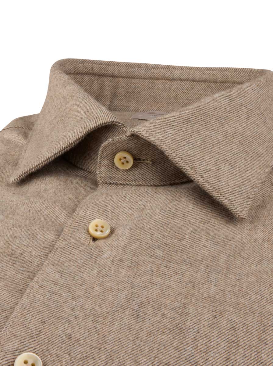 Stenströms Shirts Stenströms - Flannel Twill Beige Shirt