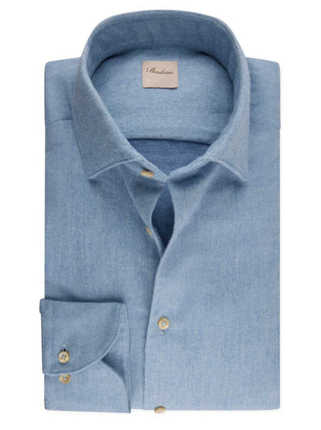 Stenströms Shirts Stenströms - Flannel Twill Blue Shirt