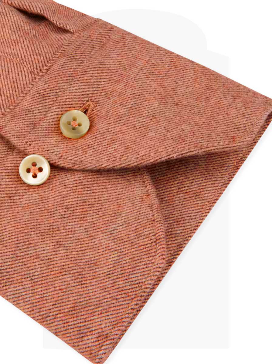 Stenströms Shirts Stenströms - Flannel Twill Orange Shirt