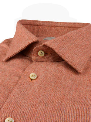 Stenströms Shirts Stenströms - Flannel Twill Orange Shirt