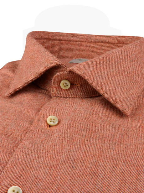 Stenströms Shirts Stenströms - Flannel Twill Orange Shirt