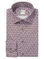 Stenströms Shirts Stenströms - Floral Print Purple Cotton Twill Shirt