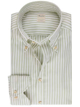 Stenströms Shirts Stenströms - Light Green Striped Oxford Shirt