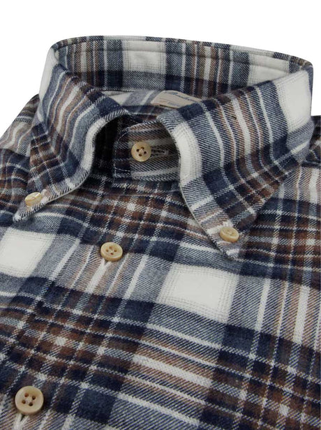 Stenströms Shirts Stenströms - Navy Checked Flannel Shirt