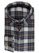 Stenströms Shirts Stenströms - Navy Checked Flannel Shirt