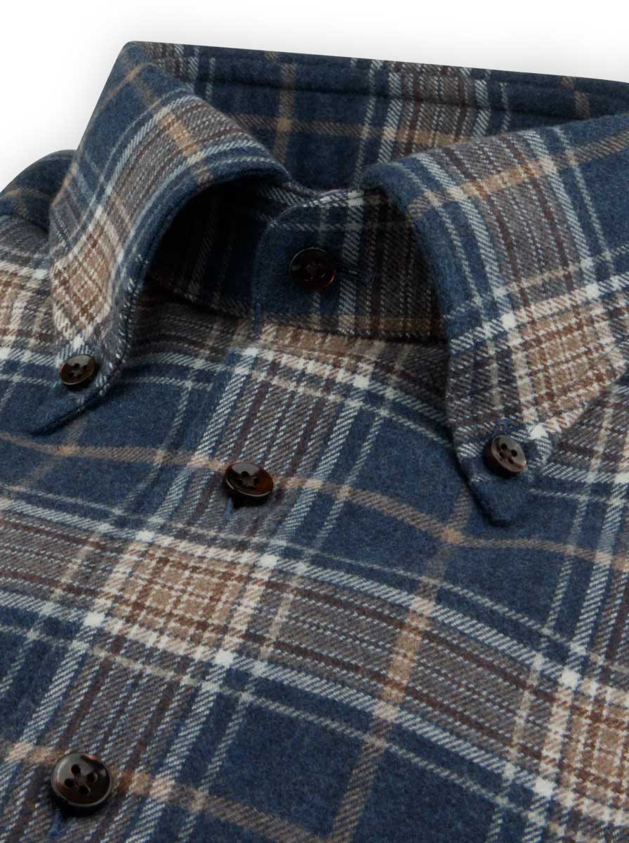 Stenströms Shirts Stenströms - Shirt - Blue Checked Flannel Shirt