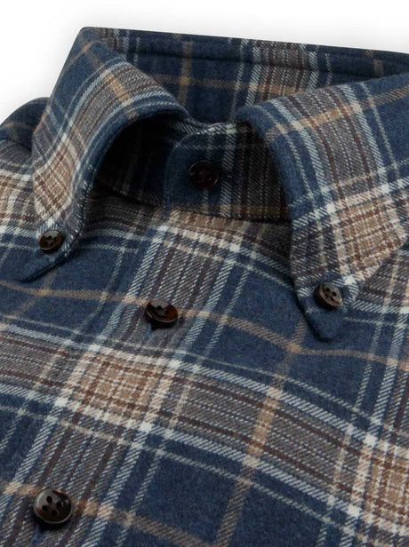 Stenströms Shirts Stenströms - Shirt - Blue Checked Flannel Shirt