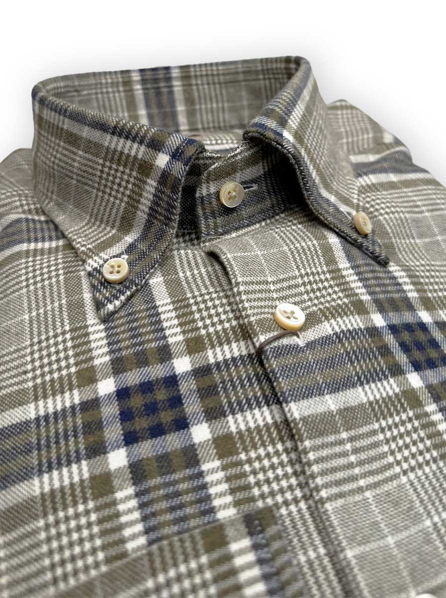 Stenströms Shirts Stenströms - Shirt - Green Checked Flannel Shirt