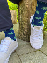 Swole Panda Socks Swole Panda - Alien Motif Bamboo Blue Socks