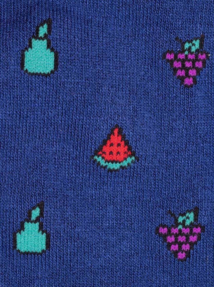 Swole Panda Socks Swole Panda -Fruit Motifs Bamboo Blue Socks