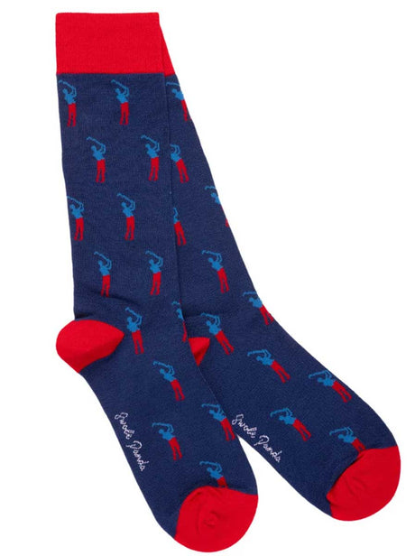 Swole Panda Socks Swole Panda - Golfer Motif Bamboo Blue Socks