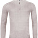 Thomas Maine Knitwear & Jumpers Thomas Maine - 1/4 Zip Beige Cashmere/Wool Cable Jumper