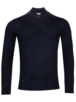 Thomas Maine Knitwear & Jumpers Thomas Maine - 1/4 Zip Navy Merino Wool Jumper