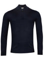 Thomas Maine Knitwear & Jumpers Thomas Maine - 1/4 Zip Navy Merino Wool Jumper