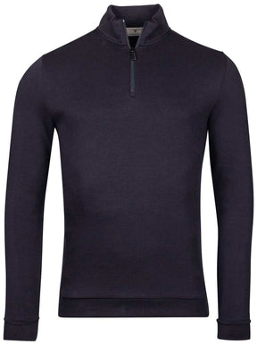 Thomas Maine Knitwear & Jumpers Thomas Maine - Sweatshirt 1/4 Zip Navy Cotton Blend
