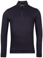 Thomas Maine Knitwear & Jumpers Thomas Maine - Sweatshirt 1/4 Zip Navy Cotton Blend