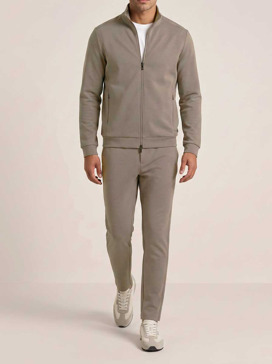 Thomas Maine Knitwear & Jumpers Thomas Maine - Sweatshirt Full Zip Beige Cotton Blend
