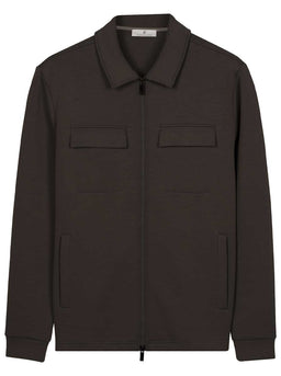 Thomas Maine Knitwear & Jumpers Thomas Maine - Sweatshirt Full Zip Brown Cotton Blend