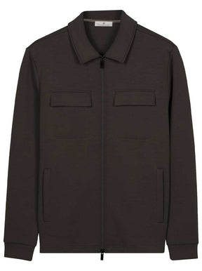 Thomas Maine Knitwear & Jumpers Thomas Maine - Sweatshirt Full Zip Brown Cotton Blend