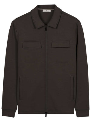 Thomas Maine Knitwear & Jumpers Thomas Maine - Sweatshirt Full Zip Brown Cotton Blend