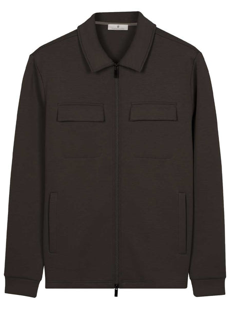 Thomas Maine Knitwear & Jumpers Thomas Maine - Sweatshirt Full Zip Brown Cotton Blend