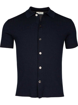 Thomas Maine Polo & T-Shirts Thomas Maine - Full Button Polo in Navy