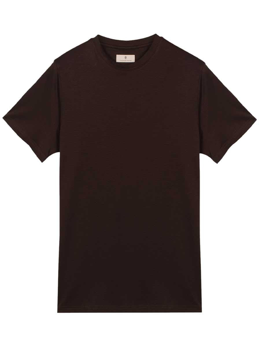 Thomas Maine Polo & T-Shirts Thomas Maine - Liquid Cotton Brown T-Shirt