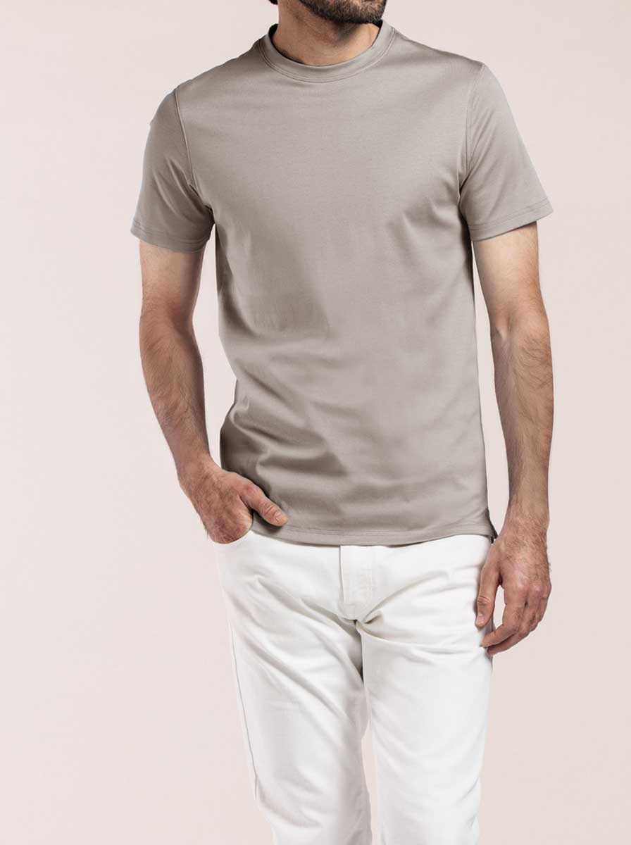 Thomas Maine Polo & T-Shirts Thomas Maine - Liquid Cotton Stone T-Shirt