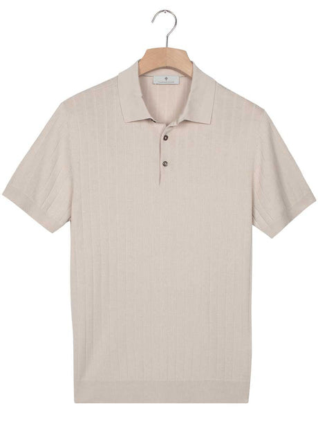 Thomas Maine Polo & T-Shirts Thomas Maine - Ribbed Knitted Beige Polo