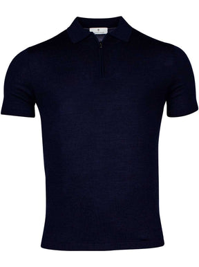 Thomas Maine Polo & T-Shirts Thomas Maine - Technical Polo with Zip in Navy