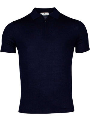 Thomas Maine Polo & T-Shirts Thomas Maine - Technical Polo with Zip in Navy