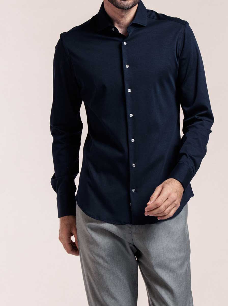 Thomas Maine Shirts Thomas Maine - Liquid Cotton Navy Shirt