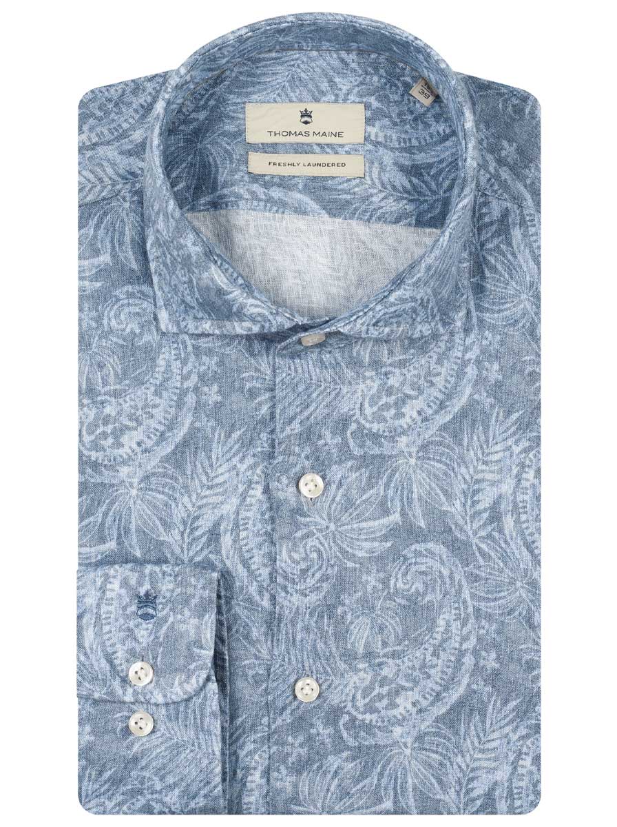 Thomas Maine Shirts Thomas Maine - Paisley Print Linen Shirt