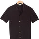 Thomas Maine Short Sleeve Shirts Thomas Maine - Ribbed Knitted Chocolate Short Sleeve Shirt
