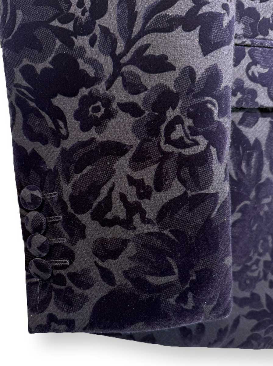Torre Jacket/Blazer Mazzelli - Floral Printed Navy Velvet