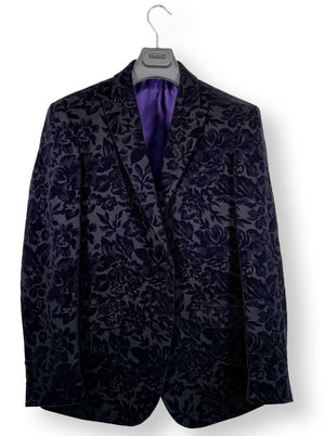Torre Jacket/Blazer Mazzelli - Floral Printed Navy Velvet