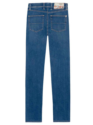 Tramarossa Chinos/Jeans/Trousers Tramrossa - Mid Wash Denim Jean w/ Le Mans Painted Badge