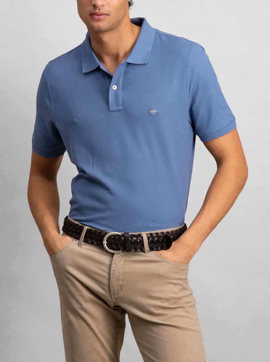 Fynch Hatton - Premium Cotton Blue Polo Shirt