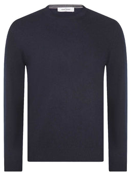 Gran Sasso Knitwear & Jumpers Gran Sasso -  Cashmere/Wool Crew Nack Navy Jumper