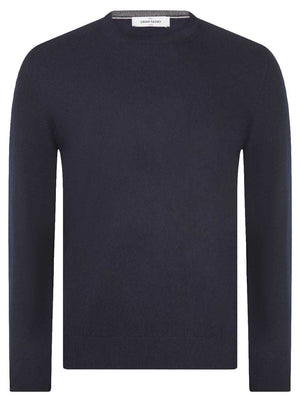 Gran Sasso Knitwear & Jumpers Gran Sasso -  Cashmere/Wool Crew Nack Navy Jumper