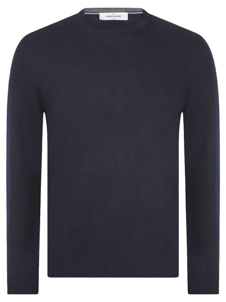 Gran Sasso Knitwear & Jumpers Gran Sasso -  Cashmere/Wool Crew Nack Navy Jumper