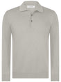 Gran Sasso Knitwear & Jumpers Gran Sasso - Merino Wool Long Sleeve Putty Polo