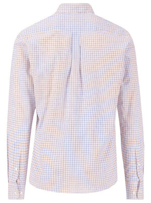 Fynch Hatton - Premium Cotton Multi Check Orange Shirt